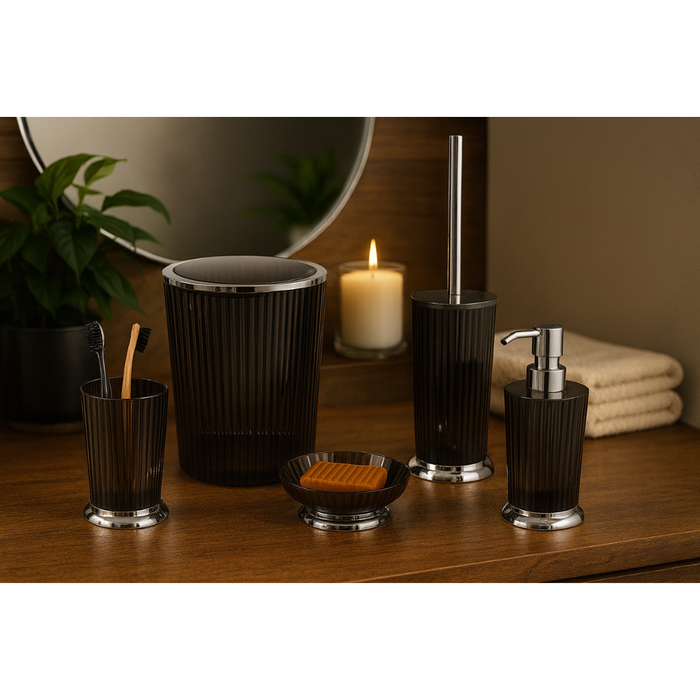 Primanova bathroom set contents and components flat lay
