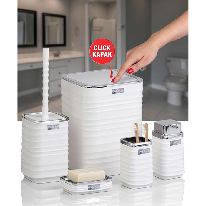 Bathroom Accessories Set 5-Piece Plastic Primostore color variants