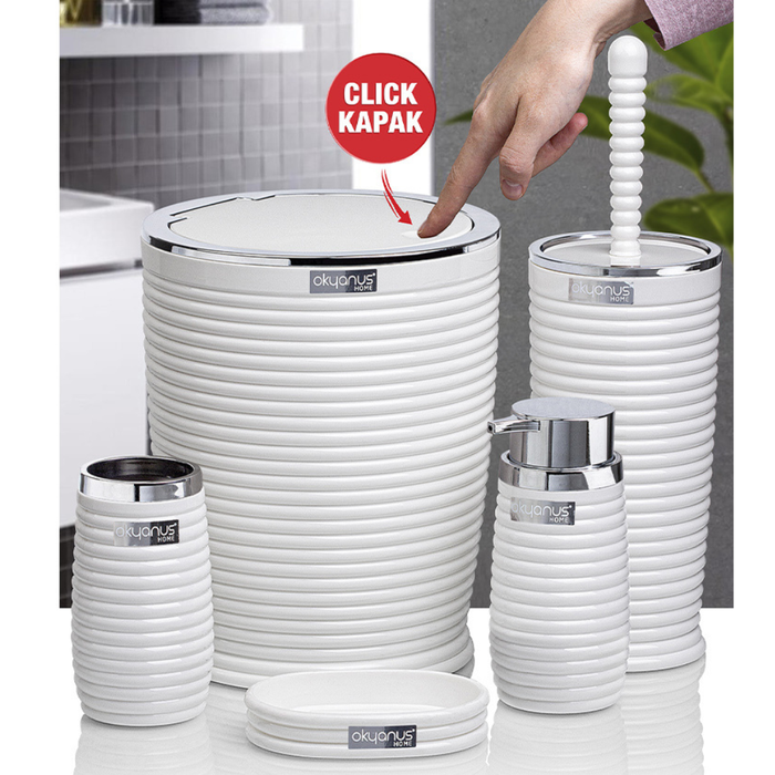 Bathroom Accessories Set 5-Piece Hard Plastic Okyanus close-up detail