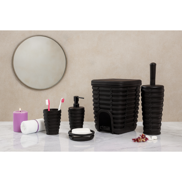 Primanova bathroom set contents and components flat lay