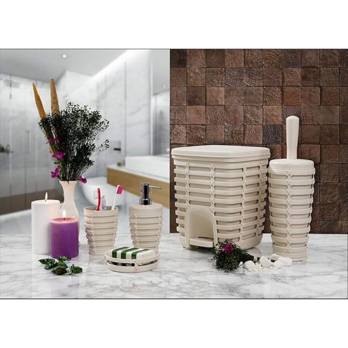 Bathroom Accessories Set 5-Piece Rattan Primanova color variants