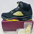 Jordan 5 Retro A Ma Maniére Dusk black and yellow sneaker with extra laces on box 2023 edition