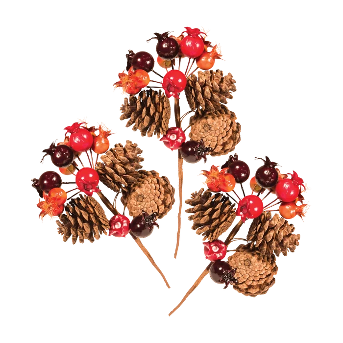 Dekra-Lite 8" Berry Pinecone Sprigs