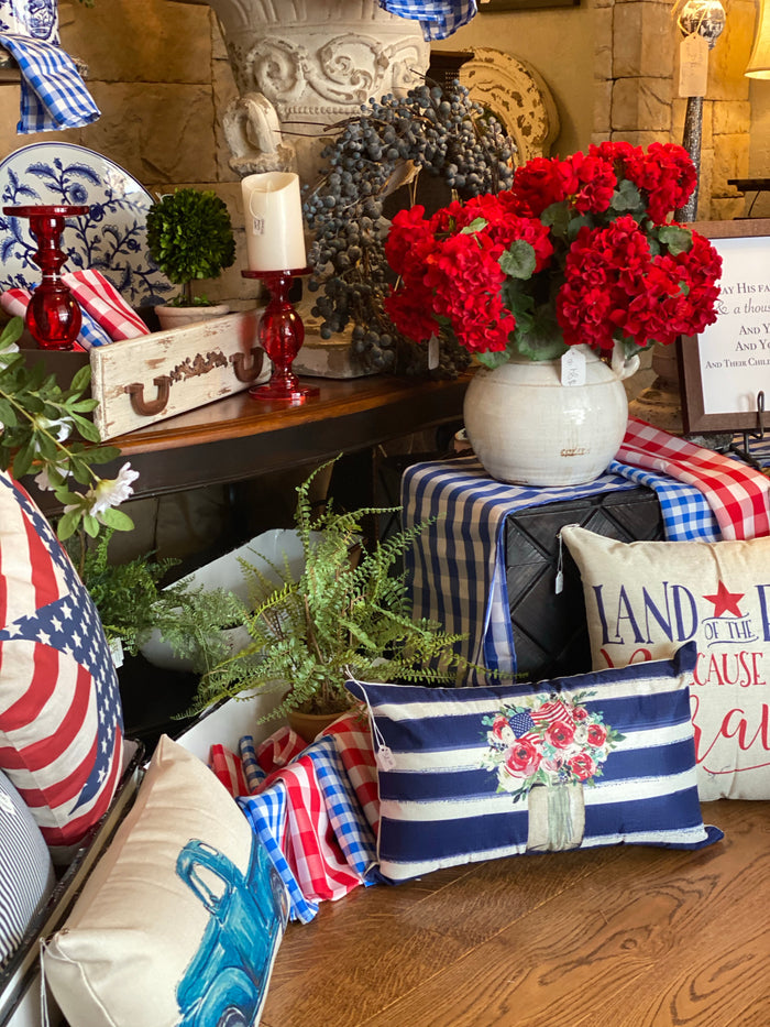 (8) Red & Blue Check Napkins