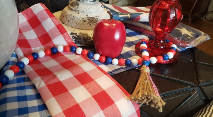 (8) Red & Blue Check Napkins