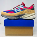 New Balance 990v6 sneaker in multicolor with suede and mesh upper on blue box