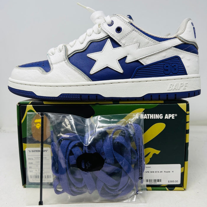 A Bathing Ape Sk8 Sta #1 Ostrich Pack White Purple