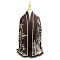 A&B Fashion SF25115-175 Soft Botanical Printing Scarf - Coffee