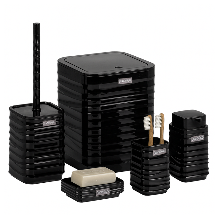 Okyanus bathroom set Acrylic black-1 front view