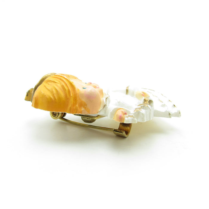 Hallmark angel pin with white dress