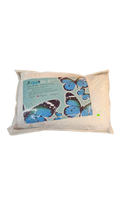 Aqualite II Synthetic Silk Queen Pillow with butterfly design packaging