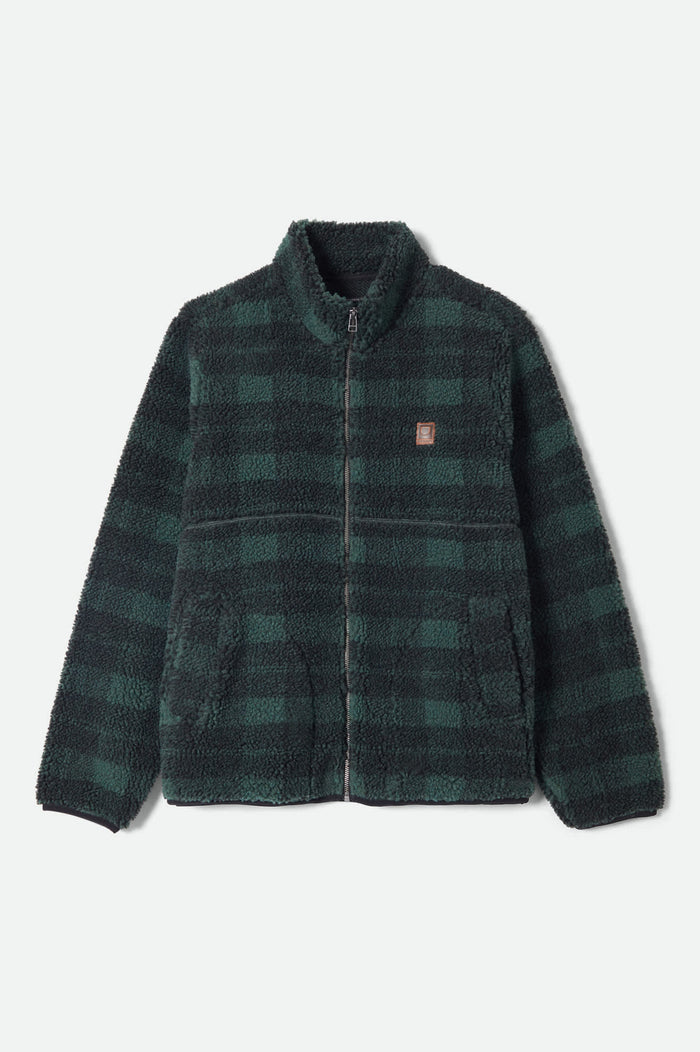 Men's Arctic Fleece Mock Neck Jacket in the color Forest Green - Front Product View