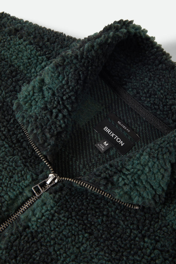 Men's Arctic Fleece Mock Neck Jacket in the color Forest Green - Additional Laydown image