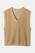 Aruba Boxy V-Neck - Oat Milk
