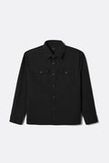 Men's Ash Denim L/S Overshirt in the color Black - Front Product View