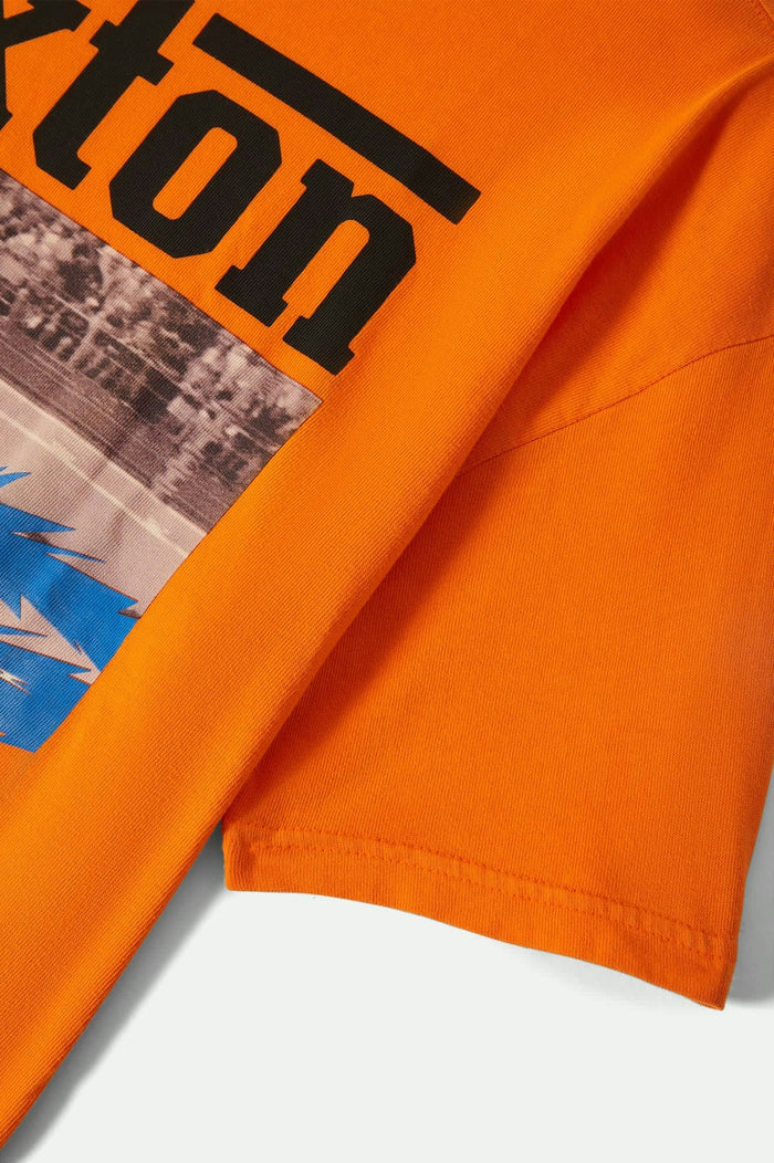 Women's Back On Track Oversized Boyfriend T-Shirt in the color Permission Orange - Additional Laydown image
