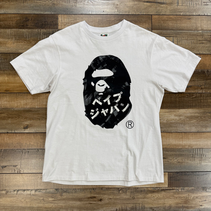 BAPE Ape Head Ink Painting Tee White