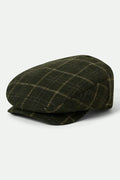 Unisex Barrel Flat Cap in the color Moss/Sand - Front Product View