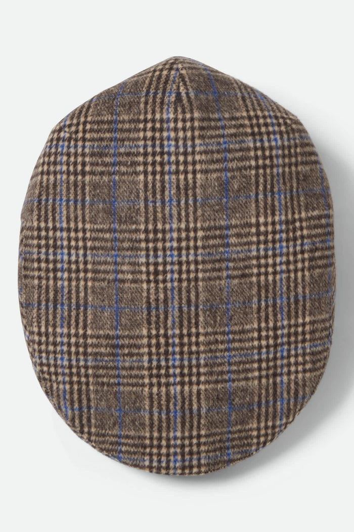 Unisex Barrel Snap Cap in the color Tan/Light Brown/Royal - Additional Laydown image