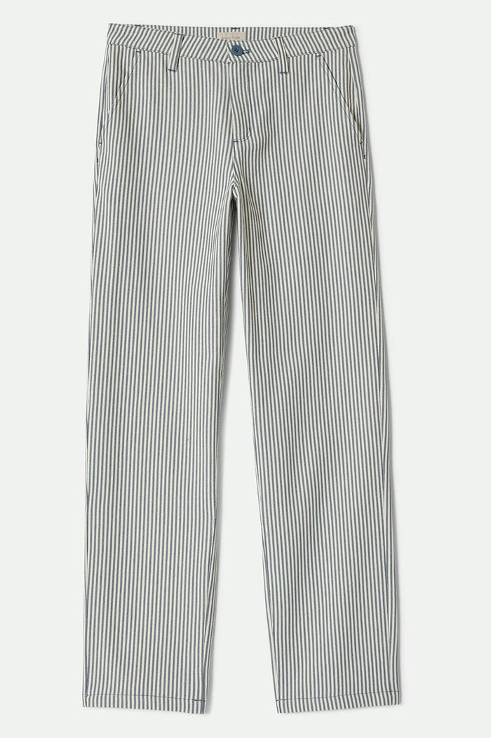 Women's Bedford Pant in the color Azure Blue Pinstripe - Front Product View