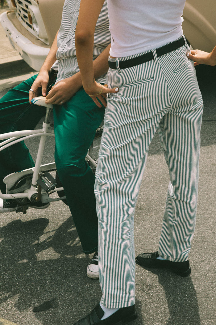 Women's Bedford Pant in the color Azure Blue Pinstripe - Men's Lifestyle image