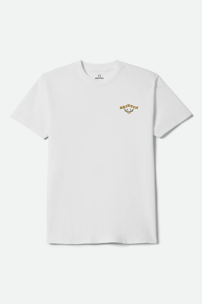 Men's Beekman Short Sleeve T-Shirt in the color White - Front Product Laydown Image