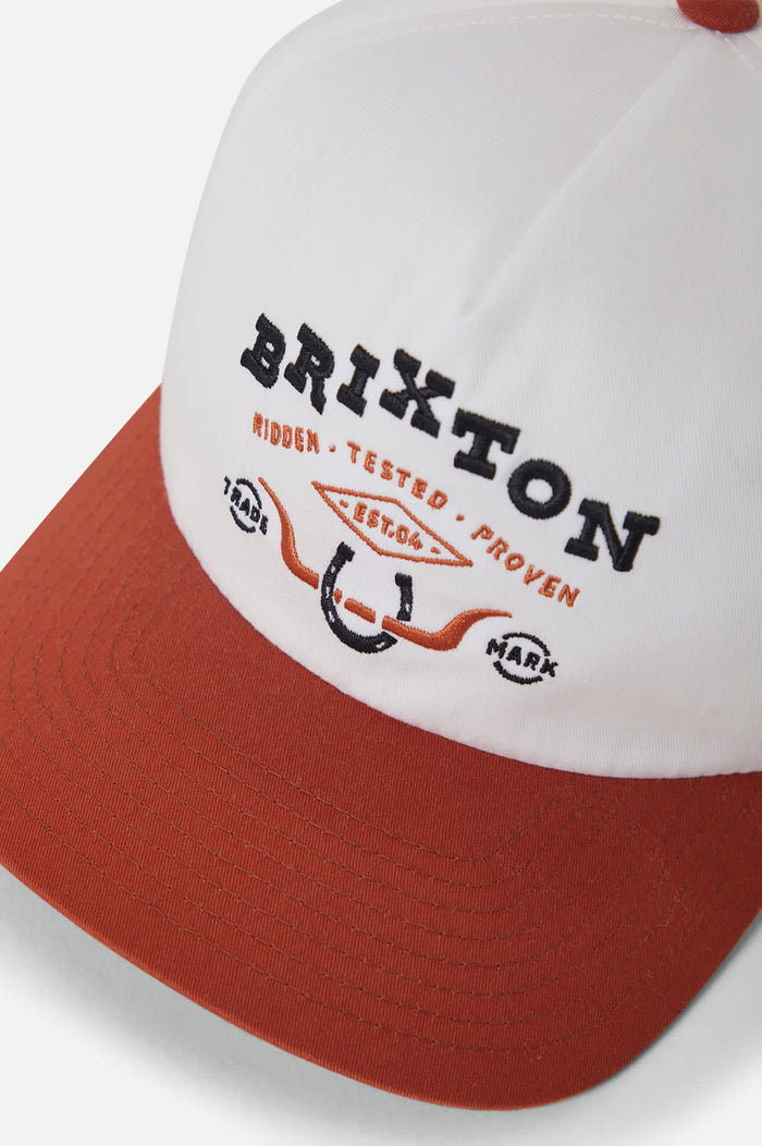 Unisex Beekman Snapback in the color Off White/Rust - Additional Laydown image