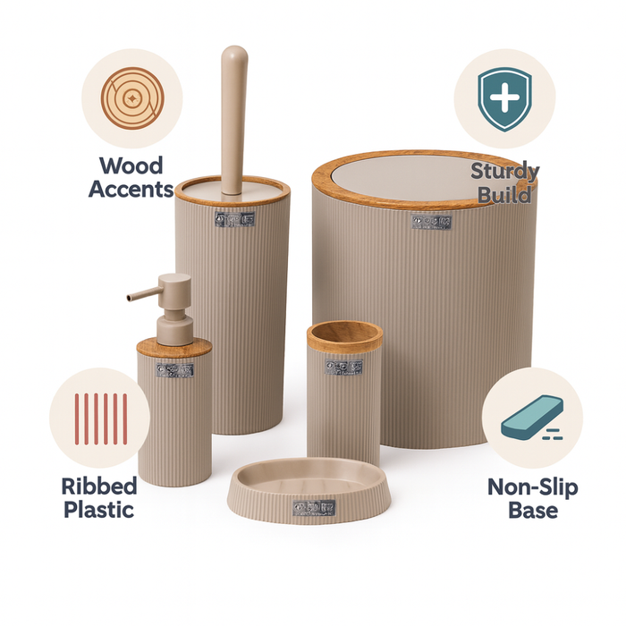 Okyanus bathroom set Plastic dimensions specs