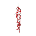 Burgundy and red berry garland with clustered glossy berries on branching stems, shown on a transparent background.