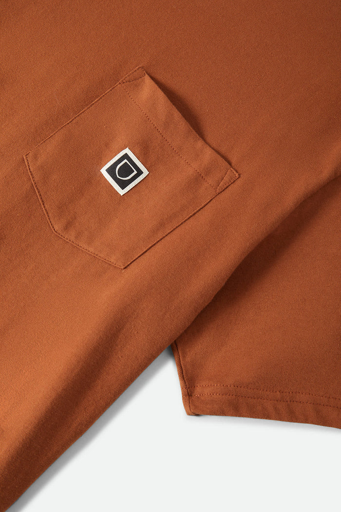 Men's Beta Sheild Short Sleeve Pocket T-Shirt in the color Brown Sugar - Additional Laydown image