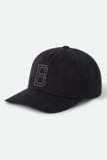 Unisex Big B Adjustable Hat in the color Black/Black/Off White - Front Product View