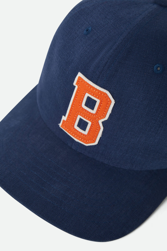 Unisex Big B Adjustable Hat in the color Midnight Blue/Orange - Additional Laydown image