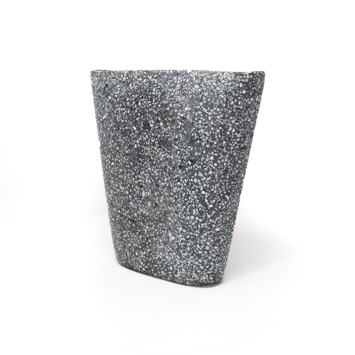 Black and White Speckled Ceramic Vase by Christian Tortu