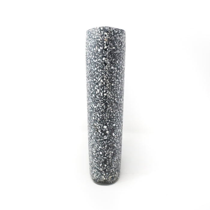 Black and White Speckled Ceramic Vase by Christian Tortu