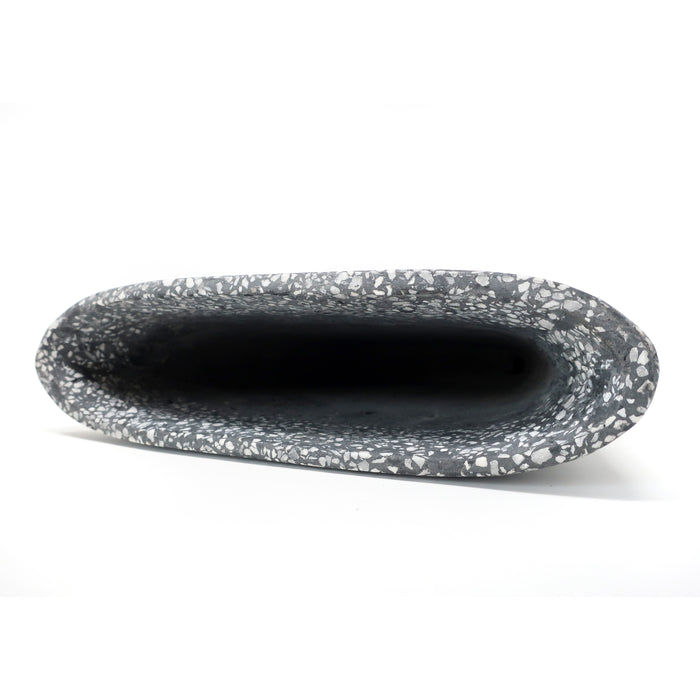Black and White Speckled Ceramic Vase by Christian Tortu