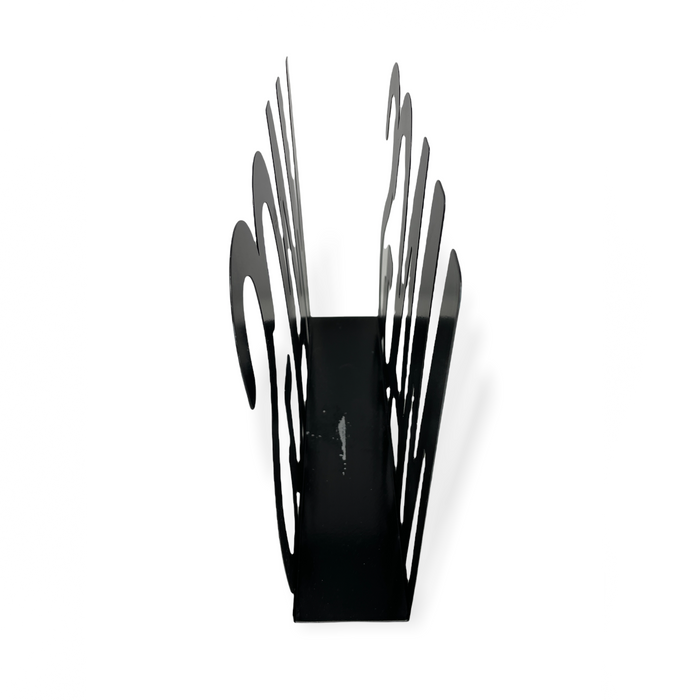 Black Metal MAGS Cutout Magazine Rack