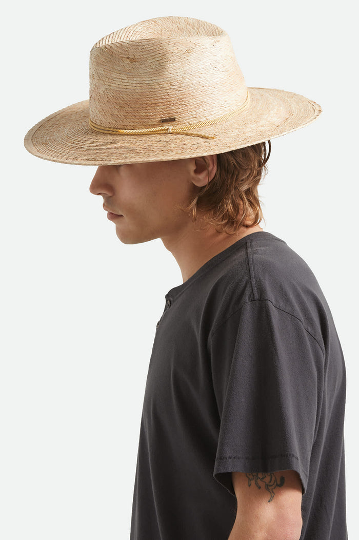 Unisex Hitch Ranch Fedora in the color Natural - Men's Side View