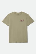 Men's Blazing Standard T-Shirt in the color Olive Surplus Worn Wash - Front Product Laydown Image