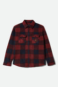 Men's Bowery Arctic Stretch Fleece in the color Adrenaline Rush/Mood Indigo Plaid - Front Product View