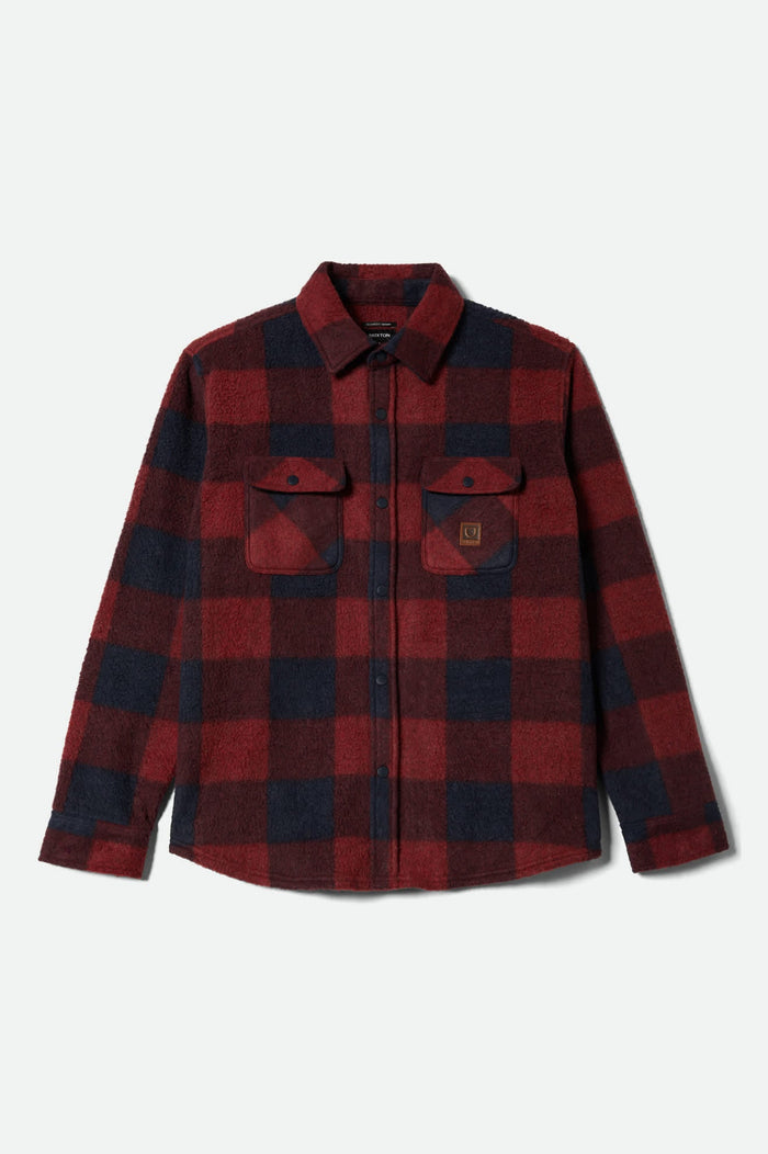 Men's Bowery Arctic Stretch Fleece in the color Adrenaline Rush/Mood Indigo Plaid - Front Product View