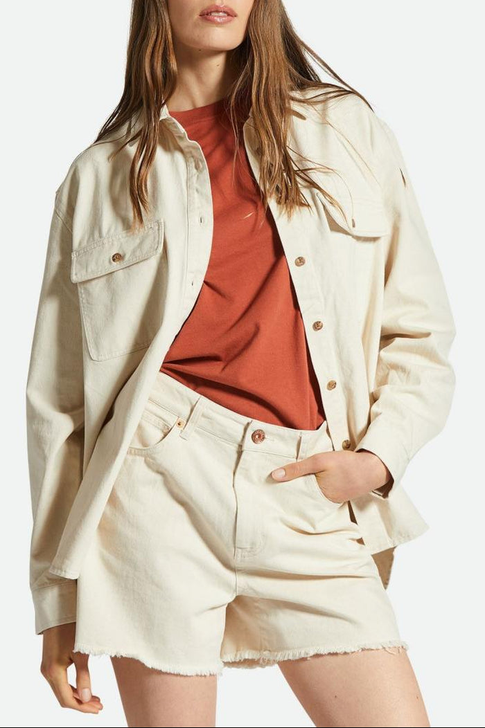 Women's Fit, Front View | Bowery Boyfriend Overshirt - Natural