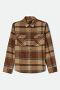 Men's Bowery Flannel in the color Sand/Bison - Front Product Laydown Image