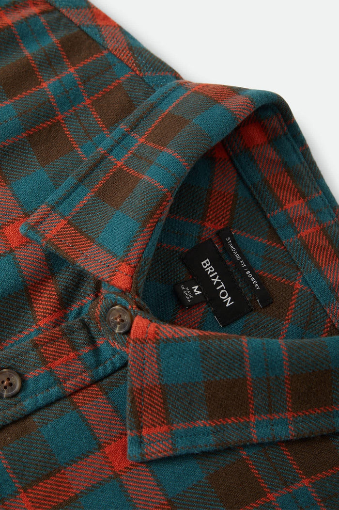 Men's Bowery Flannel in the color Walnut Brown/Ultra Marine - Additional Laydown image