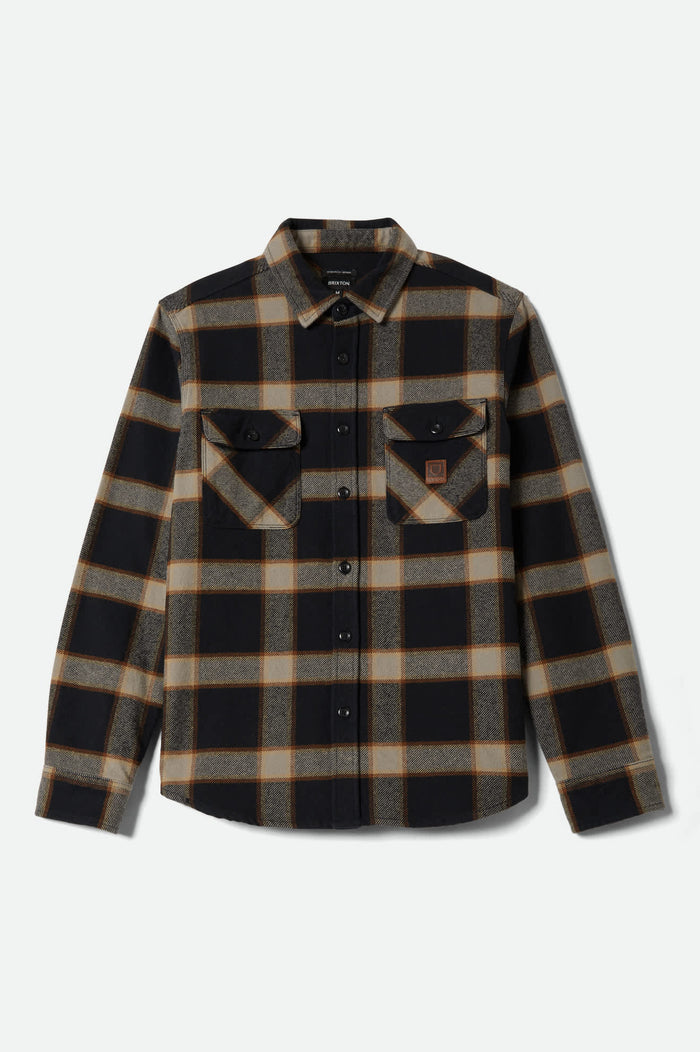 Men's Bowery Heavyweight Flannel in the color Black/Cream - Front Product View