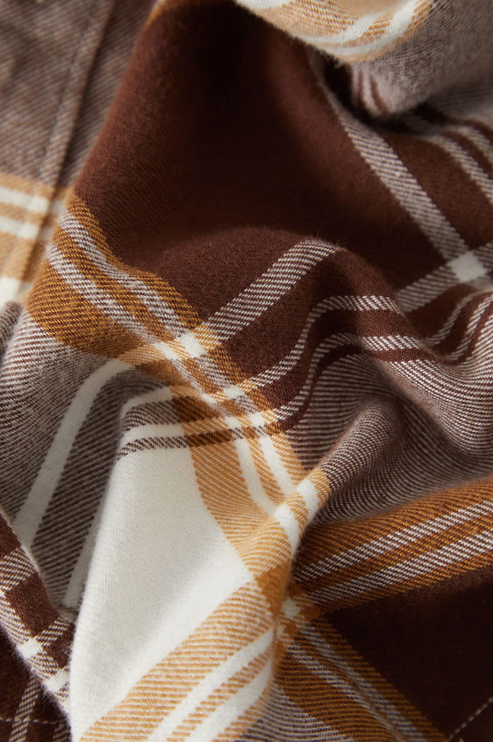Men's Bowery Lightweight Ultra Soft Flannel in the color Chocolate/Off White - Additional Laydown image