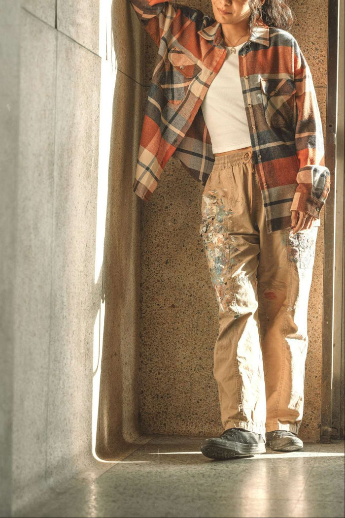 Women's Lifestyle 1 | Bowery Women's Classic L/S Flannel - Navy/Mars Red/Whitecap