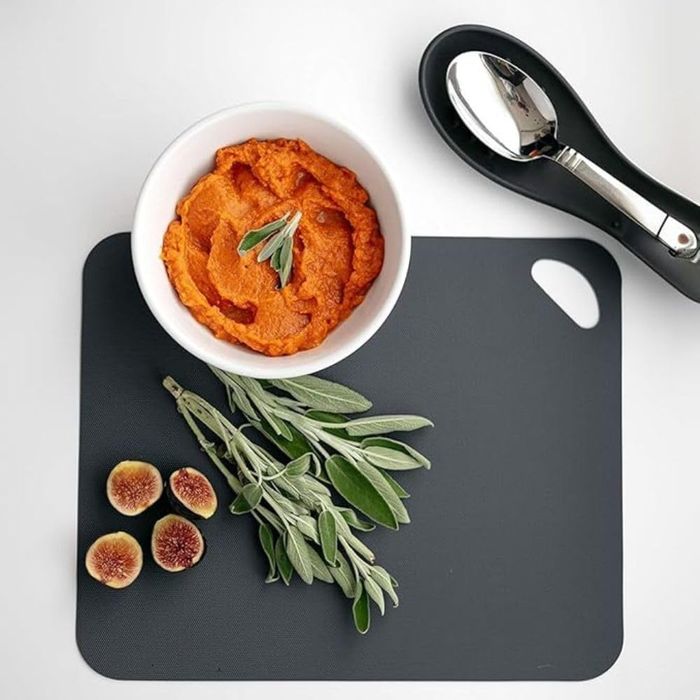 cutting board contents and components flat lay