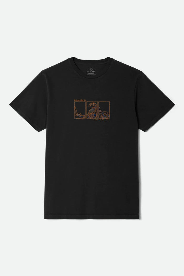 Men's Briscoe S/S Standard T-Shirt in the color Black Worn Wash - Front Product View