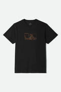 Men's Briscoe S/S Standard T-Shirt in the color Black Worn Wash - Front Product View