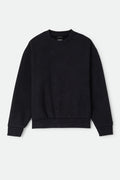 Men's Brixton Baseline Crew Fleece in the color Black - Front Product Laydown Image
